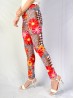 Plus Size Flower Print Stretchy Leggings